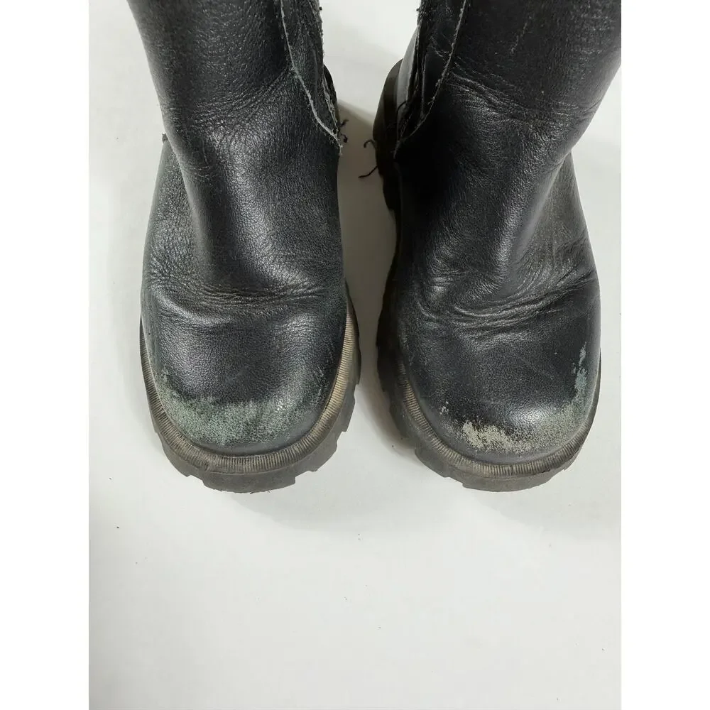 Zara Black Buckle Combat Ankle Boots Toddler Size 8 (EU 25)